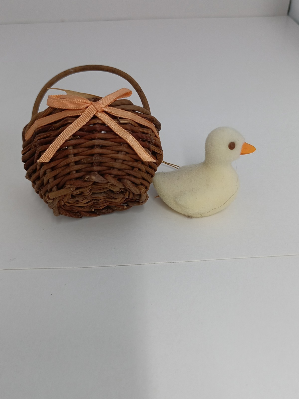 Vintage Egg with Bird on it And Chick In Basket For Project Unknown maker
