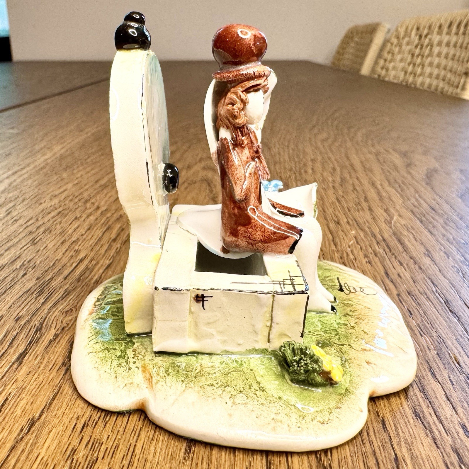 Vtg Zampiva Italian Pastelceramica Romantic Couple Figurine Spaghetti Hair 2.5”