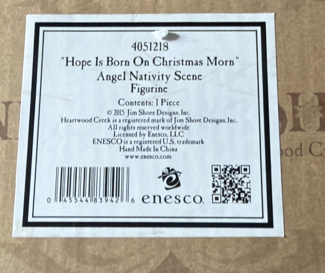 Jim Shore 2015 HOPE IS BORN ON CHRISTMAS MORN Angel Nativity Scene Broken Finger