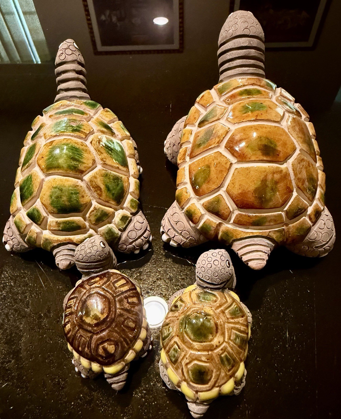 Casals Of Peru Turtle Tortoise Family Rare Ceramic Enameled Beauties VHTF A++