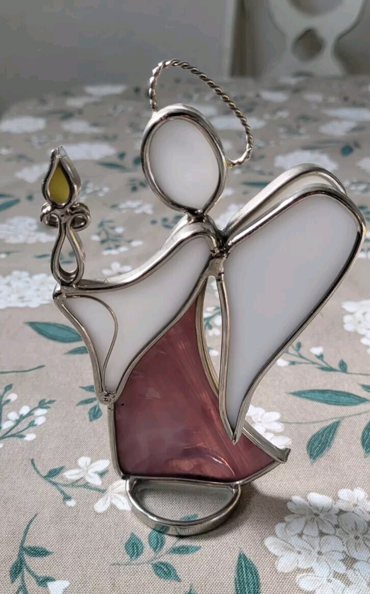 Beautiful Stained Glass Angel Figure 6.25″