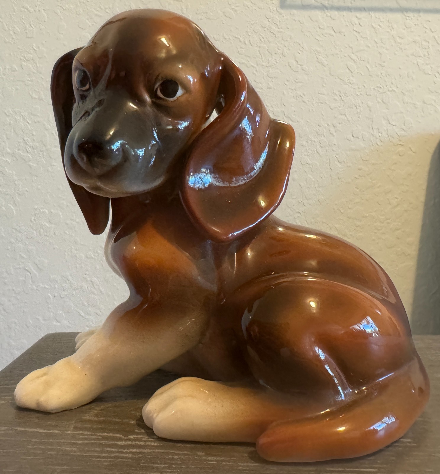 Antique 1920’s Wien Keramos porcelain figurine Dachshund Beagle Puppy 7.5″ lengt