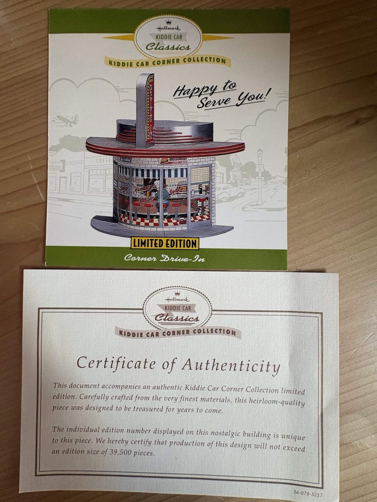 Hallmark Kiddie Car Classics Corner Drive-In Figurine Limited Edition Boxed