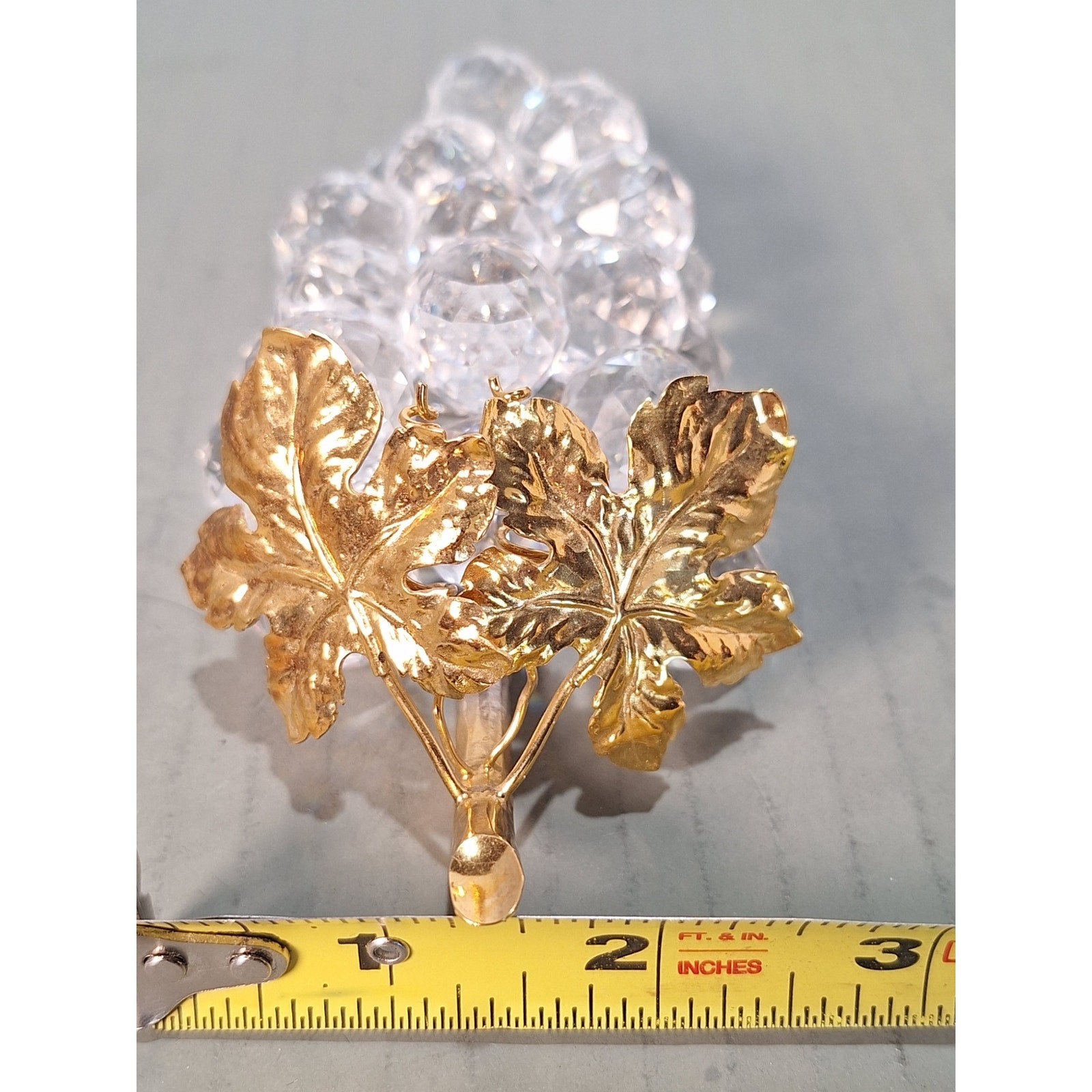 Swarovski Sparkling Fruit Crystal Grapes Figurine Rare SC Logo Gold Plated 6.5″