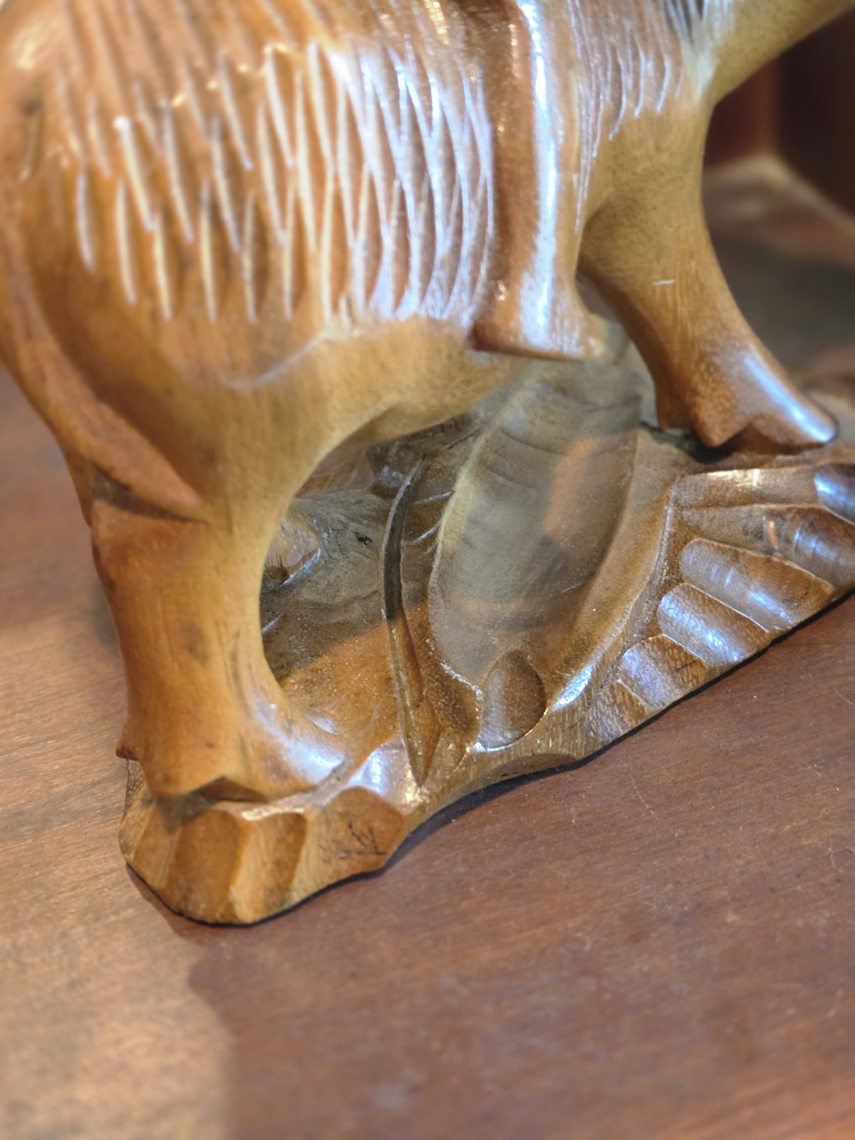 Vintage Hand Carved Wood Asian Farmer Riding Water Buffalo Sculpture Statue Ox