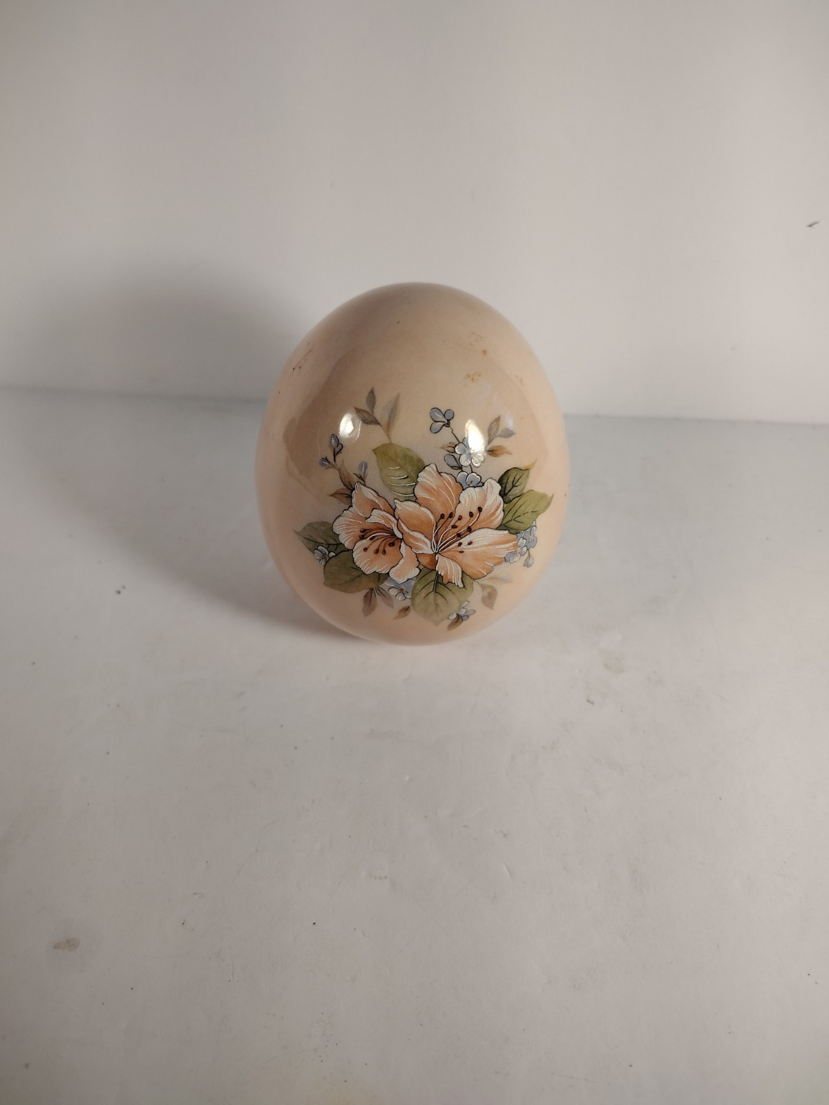 Vintage Victorian Age Ceramic Hand-painted Egg 3 Oz 3″High X2.5″W.