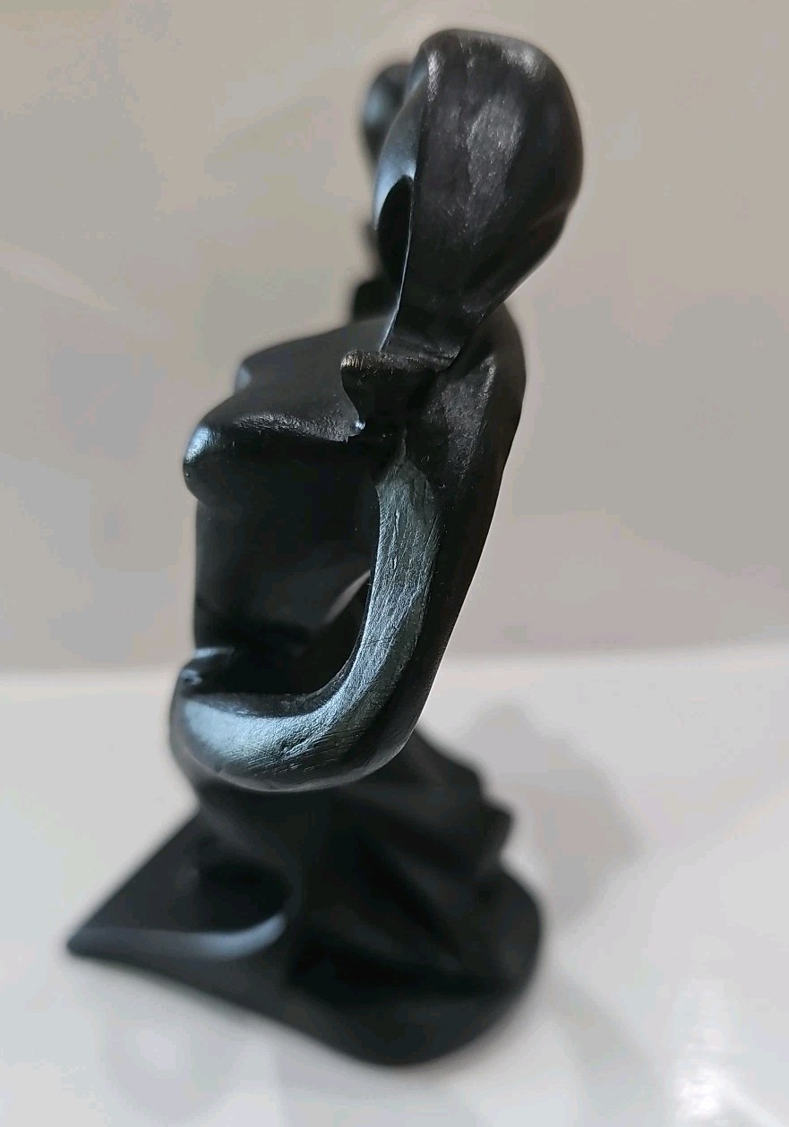 Couple Celebrates Love With Dance – 7”x7.5”x4” Black Heart Shape