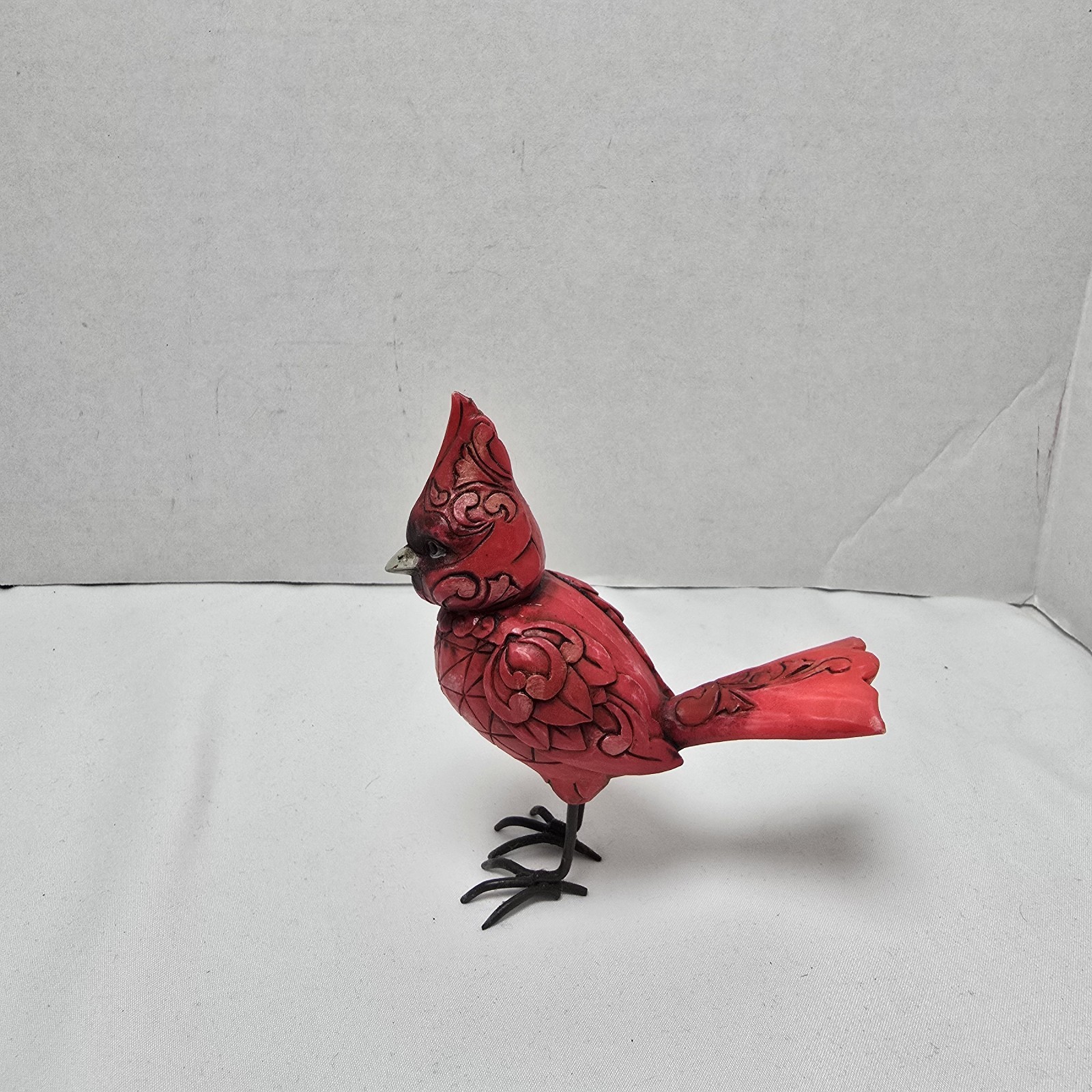 Jim Shore Heartwood Creek Mini Cardinal Bird Figurine Scrollwork Geometric Enesc