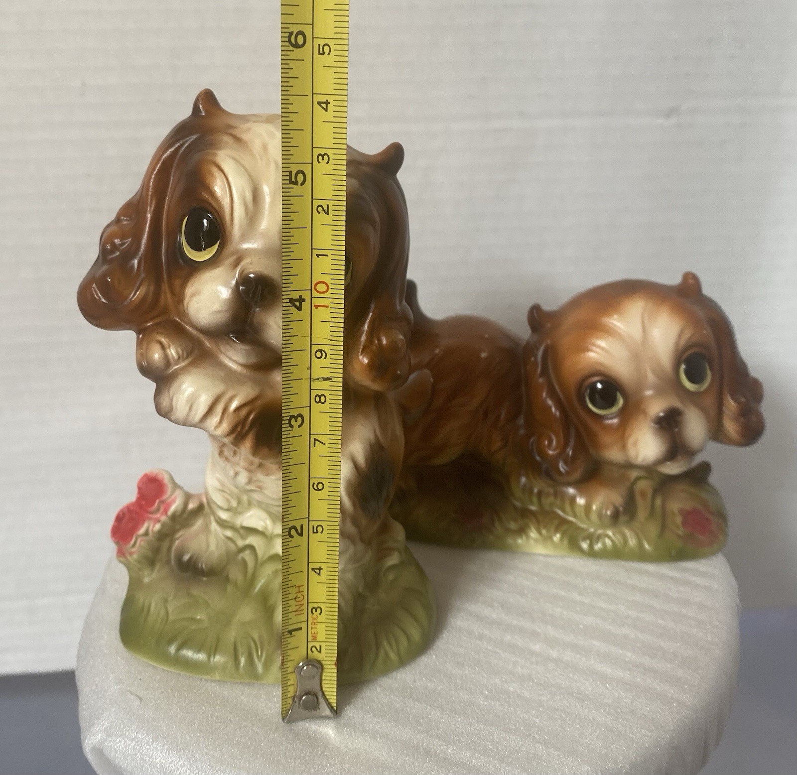 1950s National Potteries Co/ Napco ,Ceramic, Big Eyed Puppies Figurines