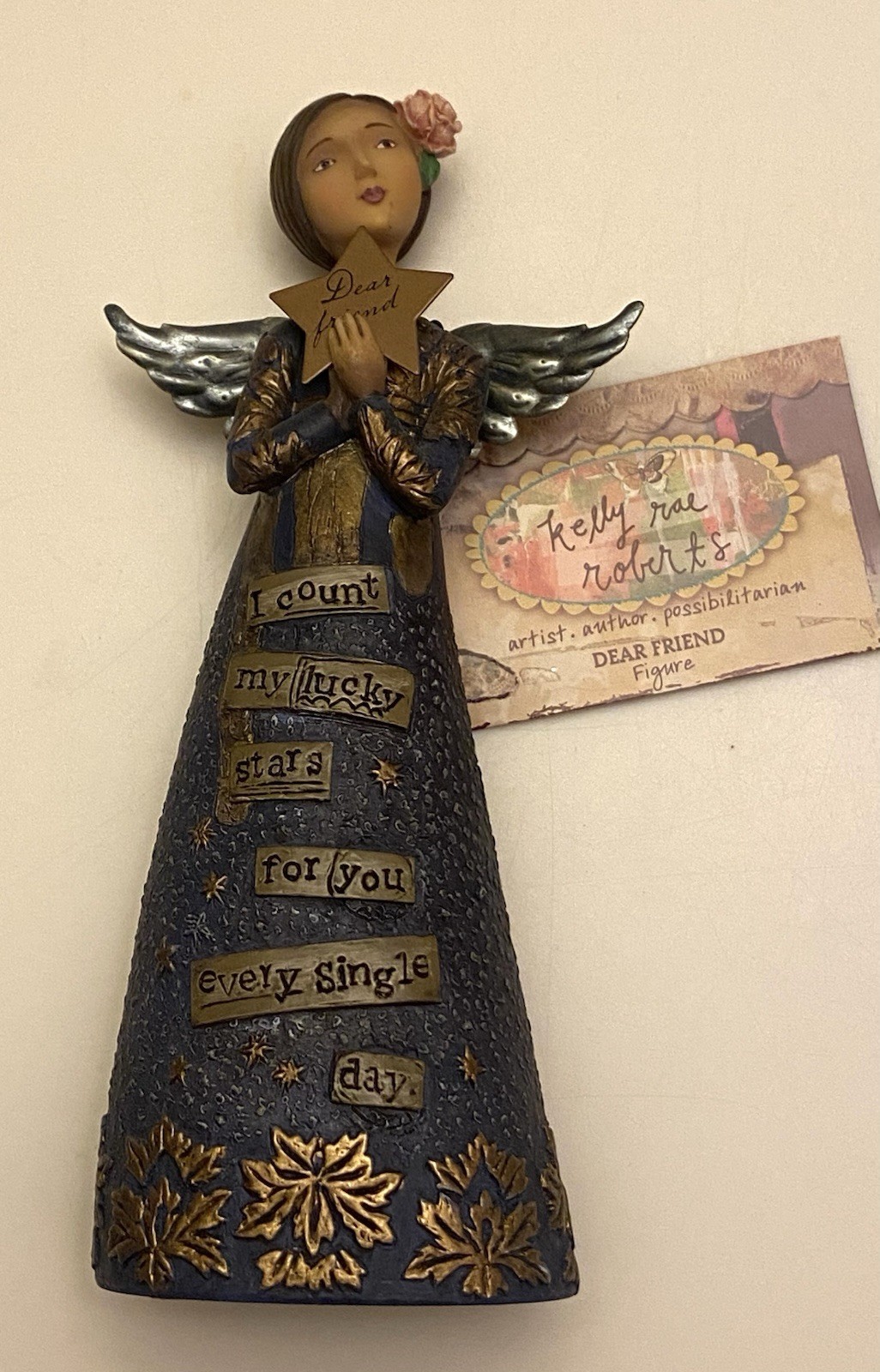 2014 Kelly Rae Roberts Dear Friend Angel Figurine Inspirational Demadco Statue