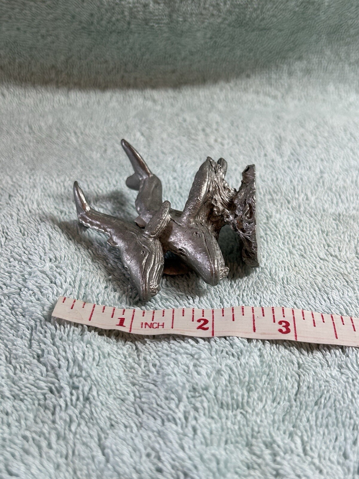 VTG SPOONTIQUES Cast PEWTER Whale Couple Mini Figurine 2.75″ Oceanlife Beach