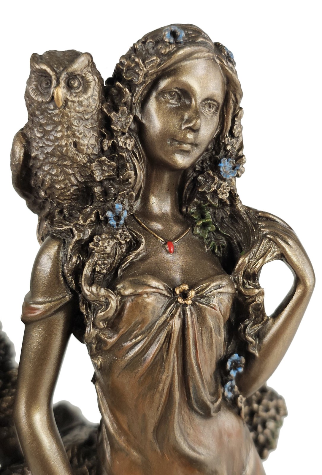 8 1/4″ Blodeuwedd Celtic Goddess of Flowers, Spring & Wisdom Statue Bronze Color