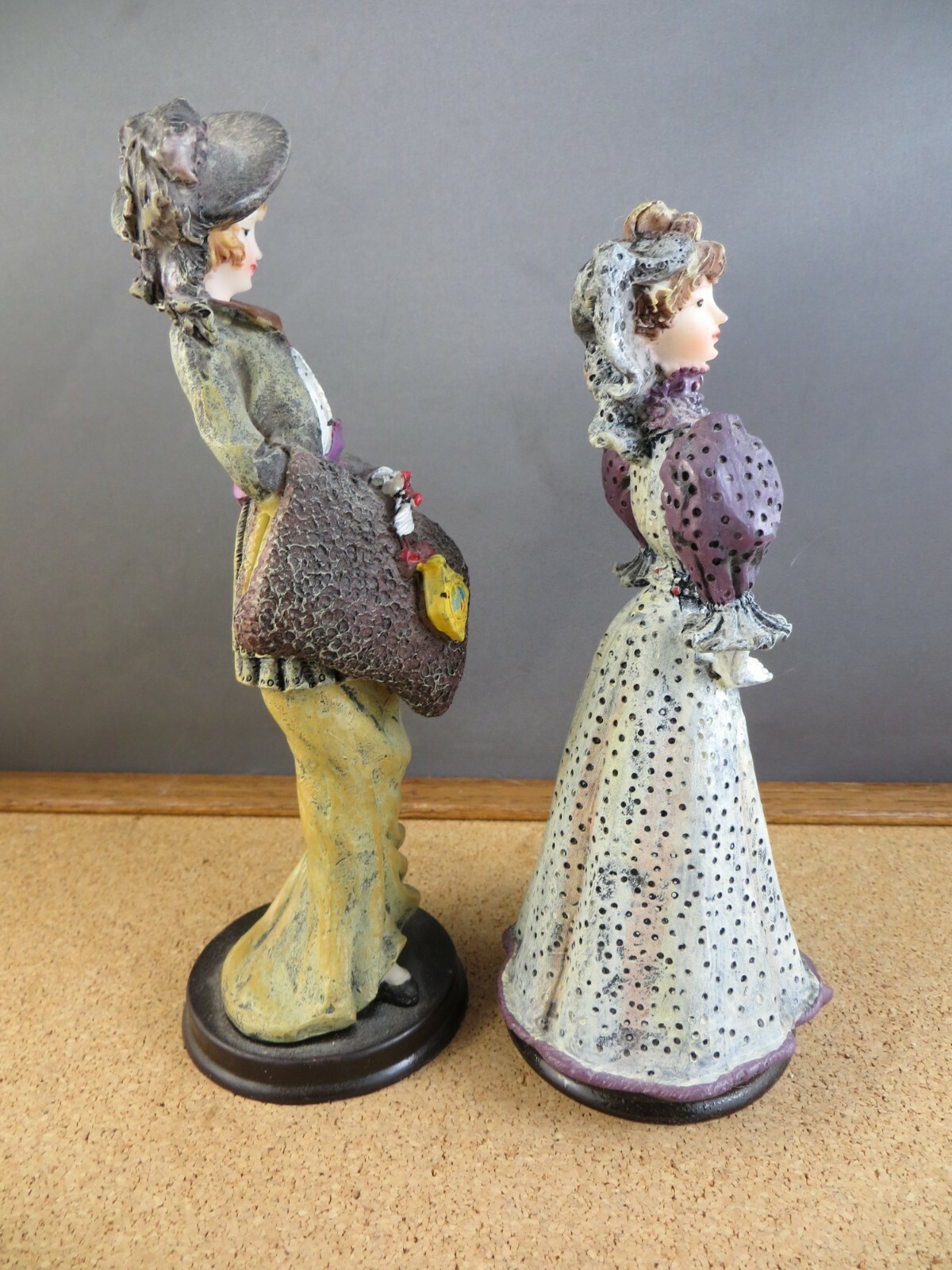 2 Resin Victorian Lady Women Fashion Figurine B’s Collection Purple Outfits 7″