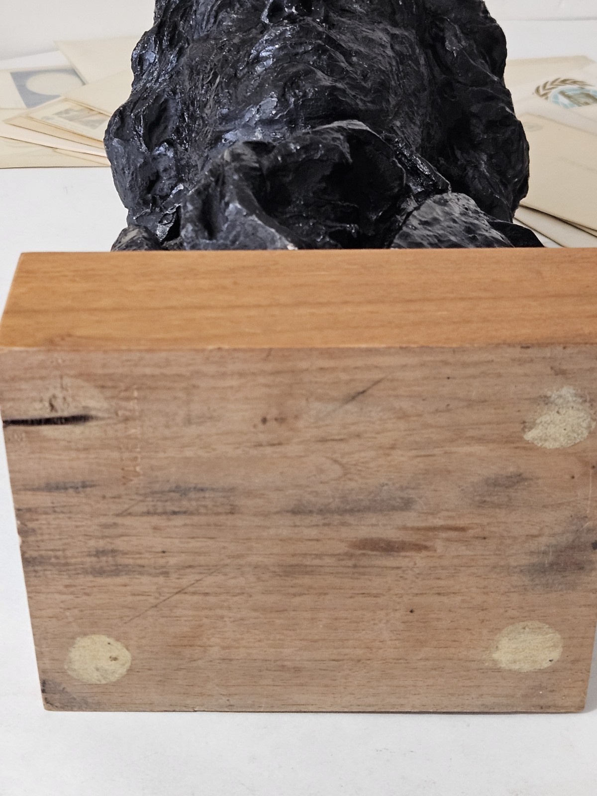 Vint. 1961 Beethoven Bust Sculpture on Wood Pedestal Austin Productions 14.5″ H