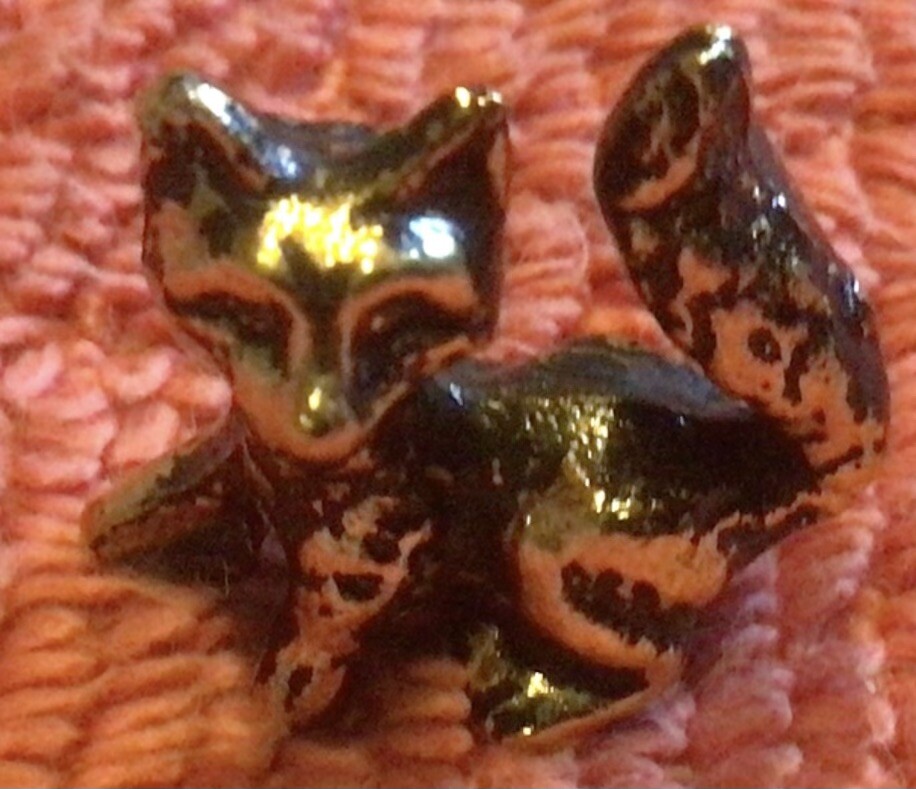 Tiny Metal Standing Fox Figure