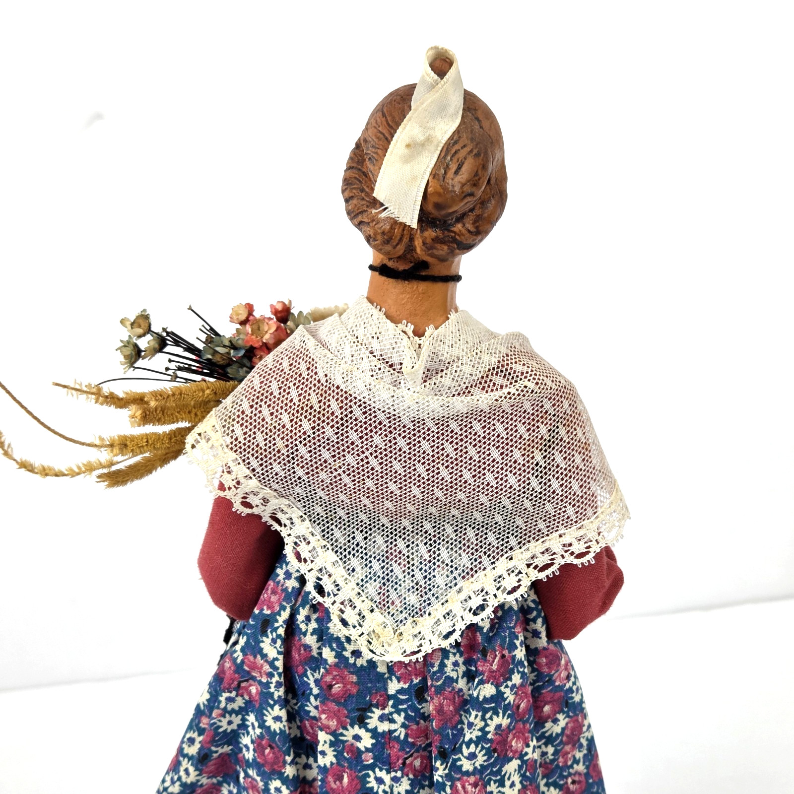 Simone Jouglas Santon Doll Traditional French Terracotta Figurine Cross Vintage