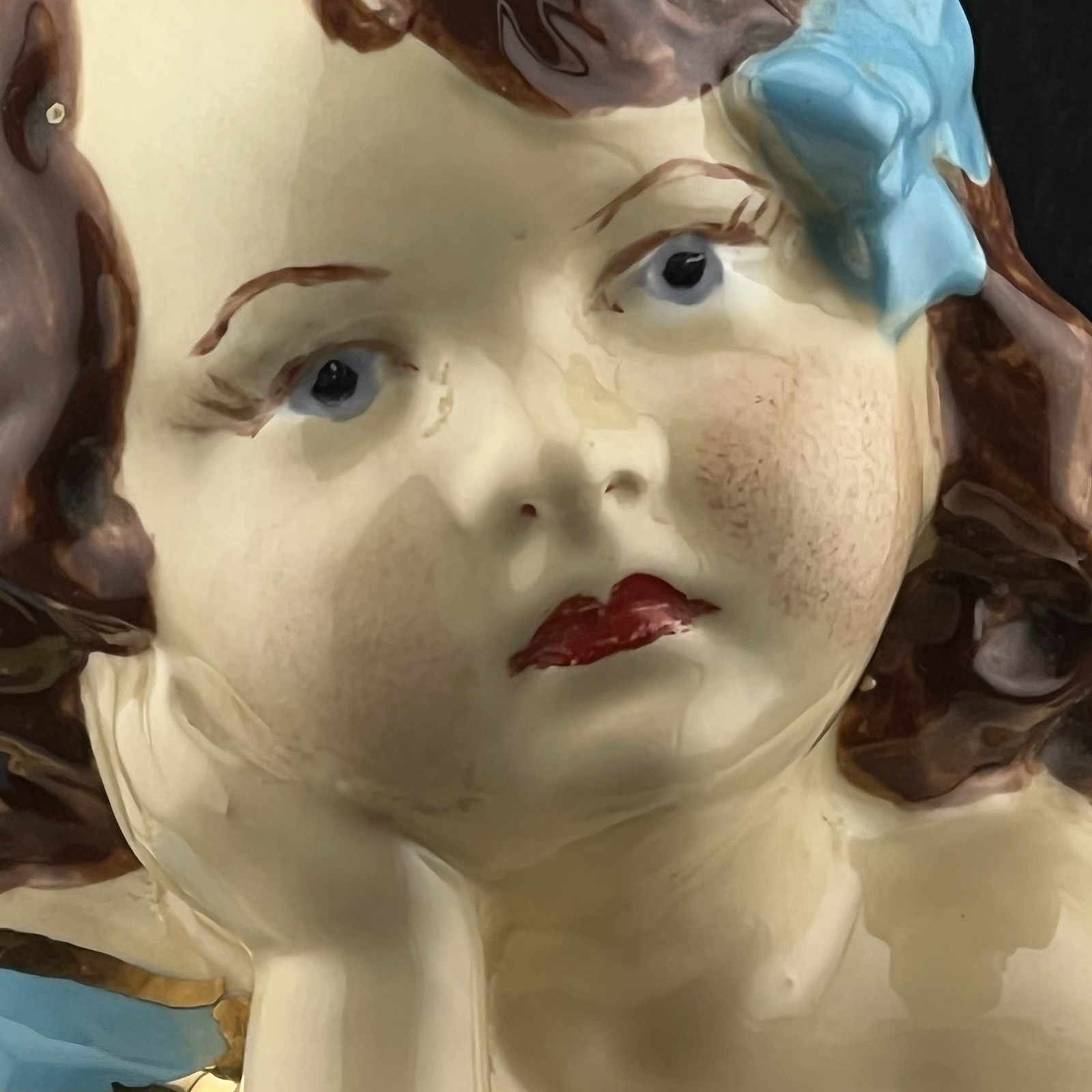 Vtg Classic Chalkware Of Young Girl Daydreaming Innocent Pin Up 1940s Mold