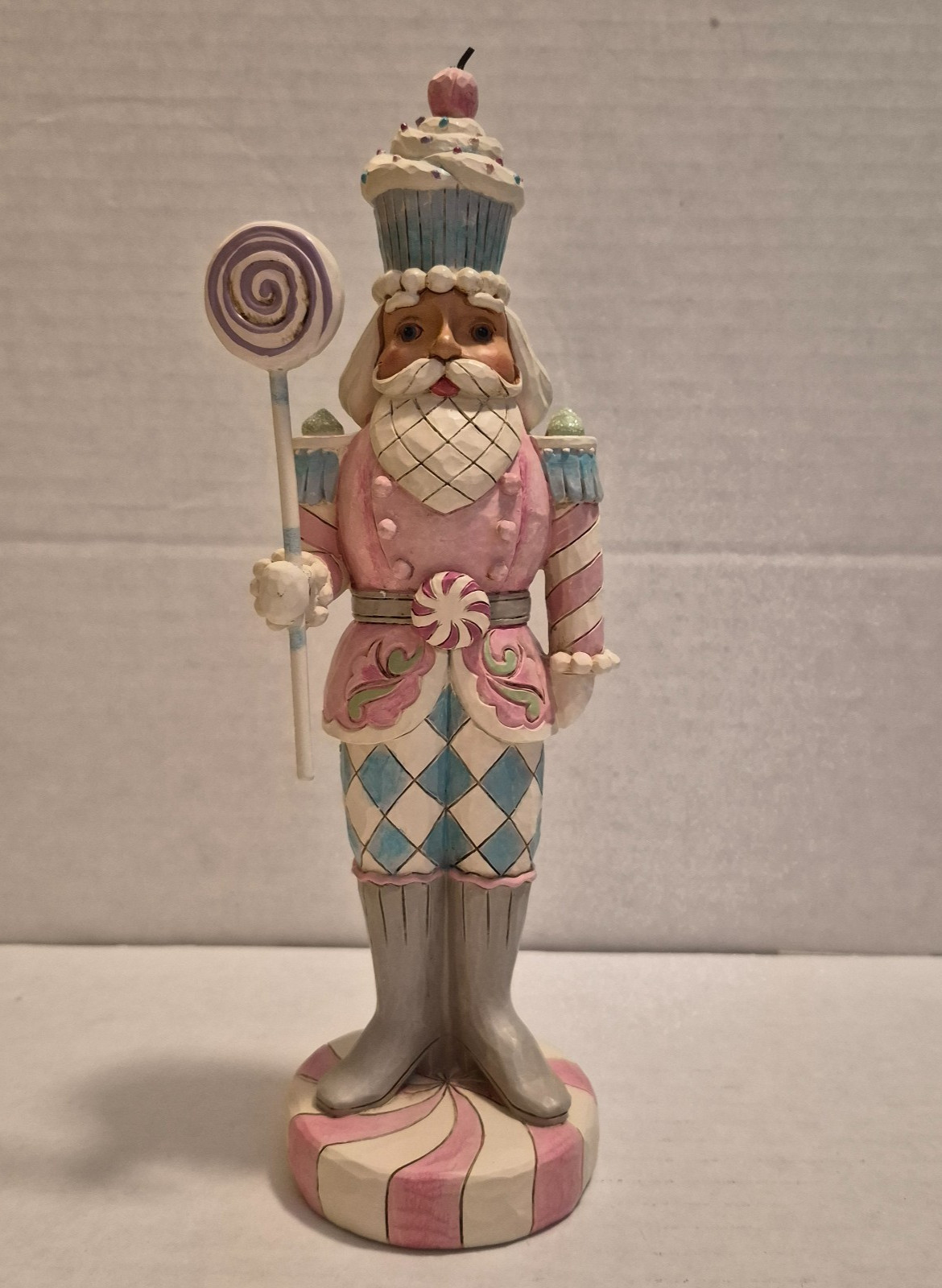 Jim Shore Heartwood Sweets Peppermint Twist 9.25″ Pastel Toy Soldier w/ Box Used