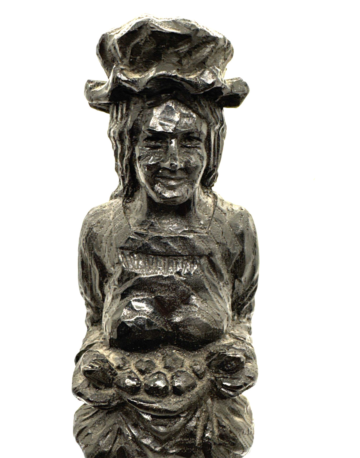 Handcrafted in Kentucky Coal Figurine Colonial Woman 10 1/4″ x 2 1/2″