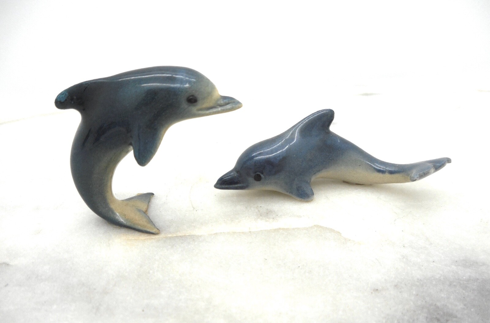 Vintage Hagen Renaker 2 Dolphins Discontinued Porcelian Figurine