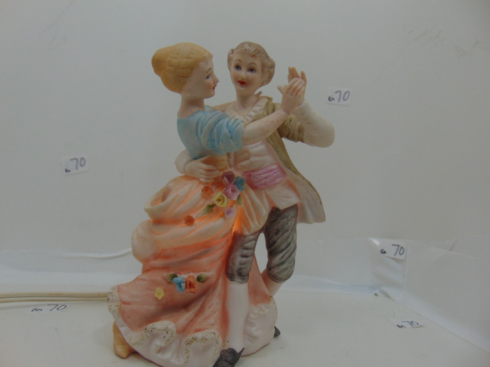 Vintage Lenwile Ardalt Porcelain Night Light Japan Figurine Victorian COUPLE