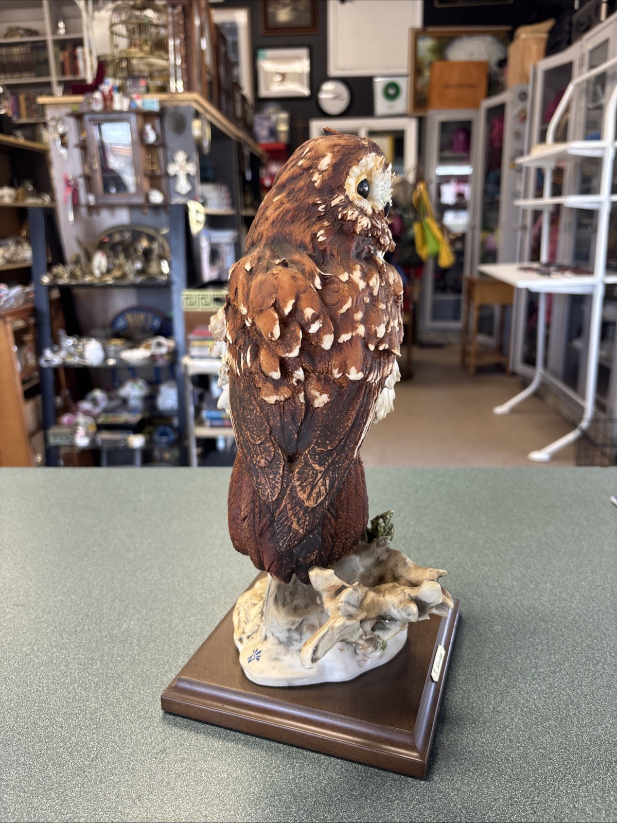 Giuseppe Armani Porcelain Brown Owl Sculpture Florence Figurine Capodimonte 1985