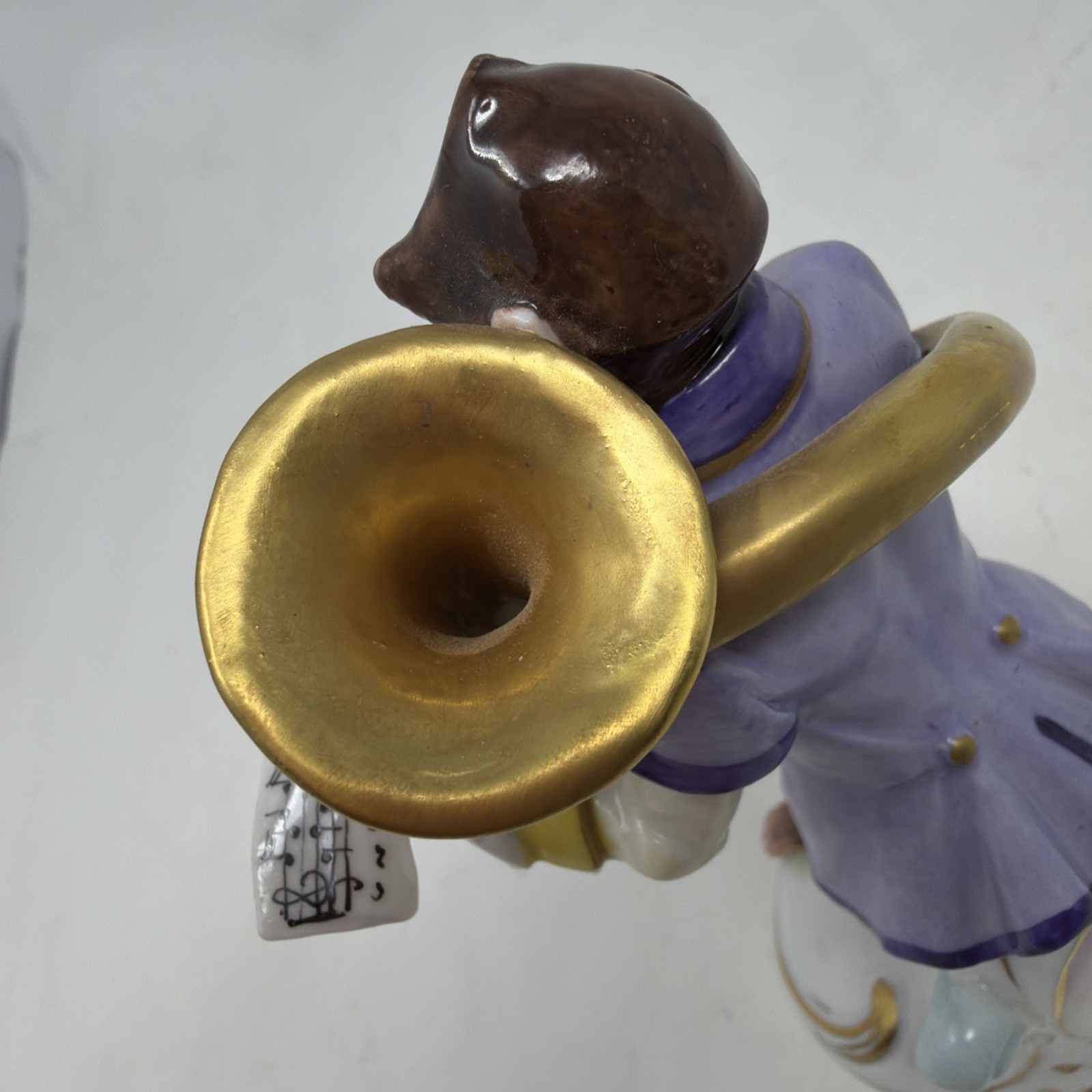 Antique Porcelain Monkey Band Double Bass Figure/Andreas Klötzer/Volkstedt/c1900