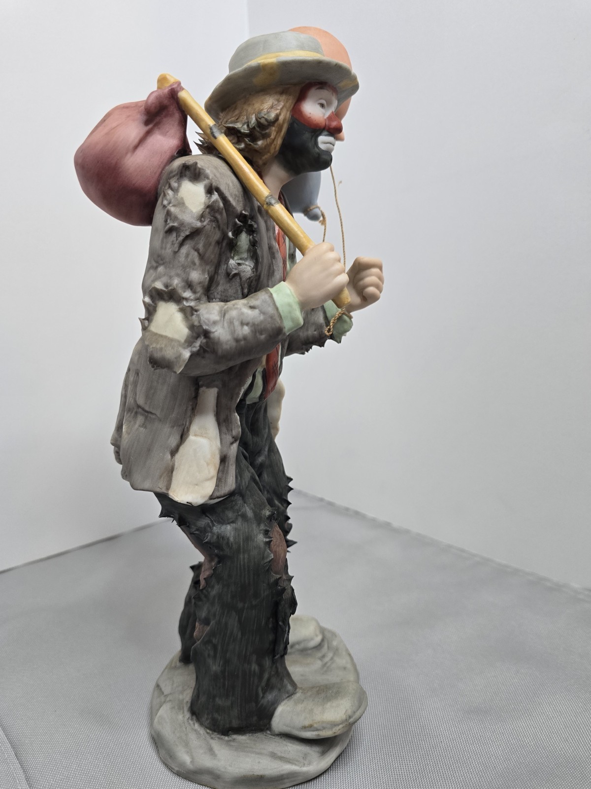 Flambro “Balloons for Sale” porcelain figurine the hobo clown Emmett Kelly Jr..