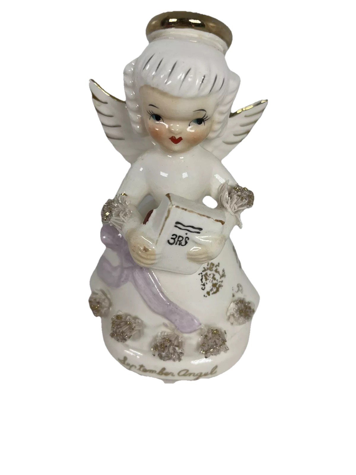 Vtg Ceramic NAPCO #1294 September Birthday Angel Figurine 1950’s Japan-kitschy