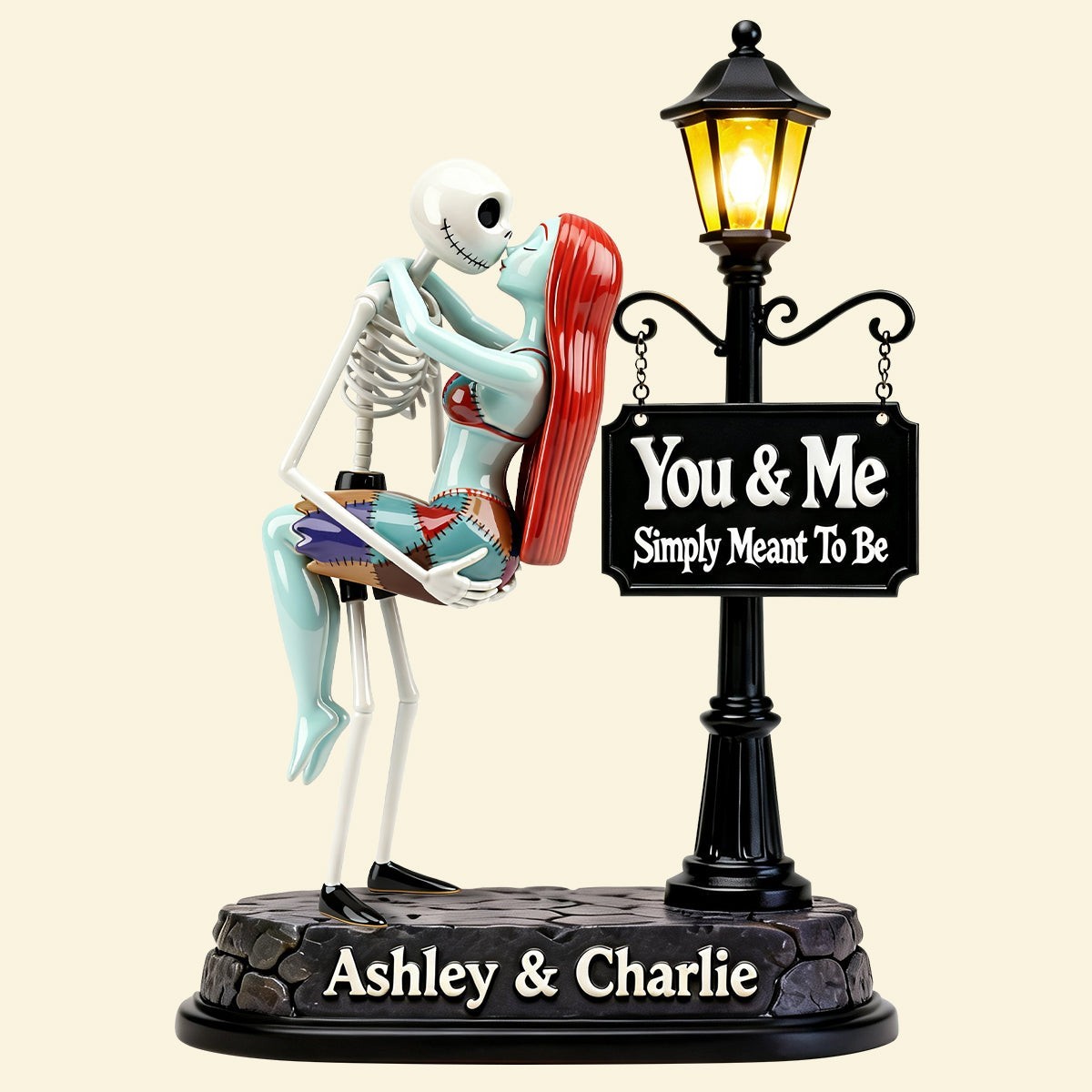 Personalized Jack Sally Nightmares Couple Acrylic Plaque Wooden Block Decor Gift