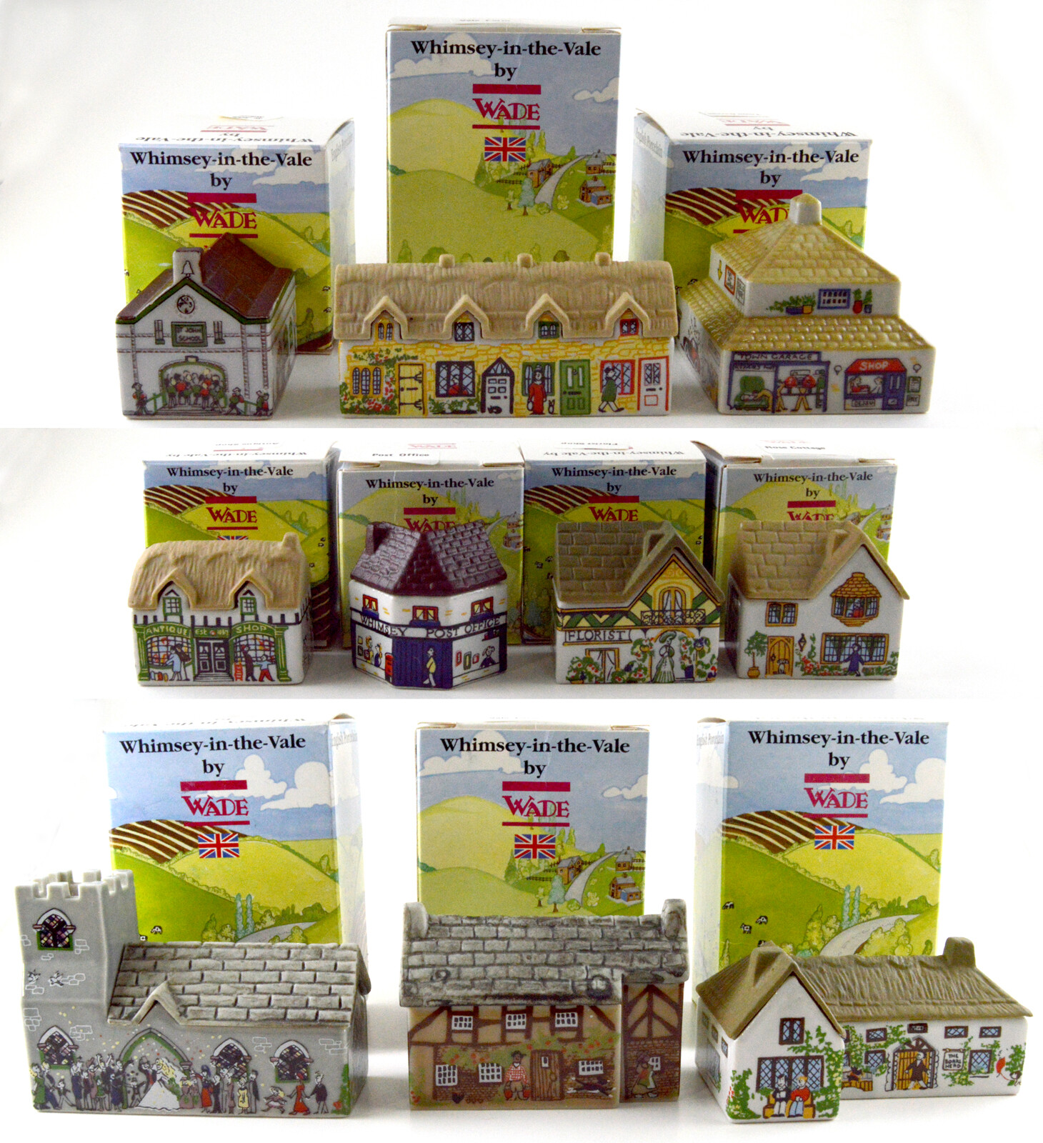 WADE RARE WHIMSEY IN THE VALE, COMPLETE SET OF 10, 1993 W/BOXES #1 – #10