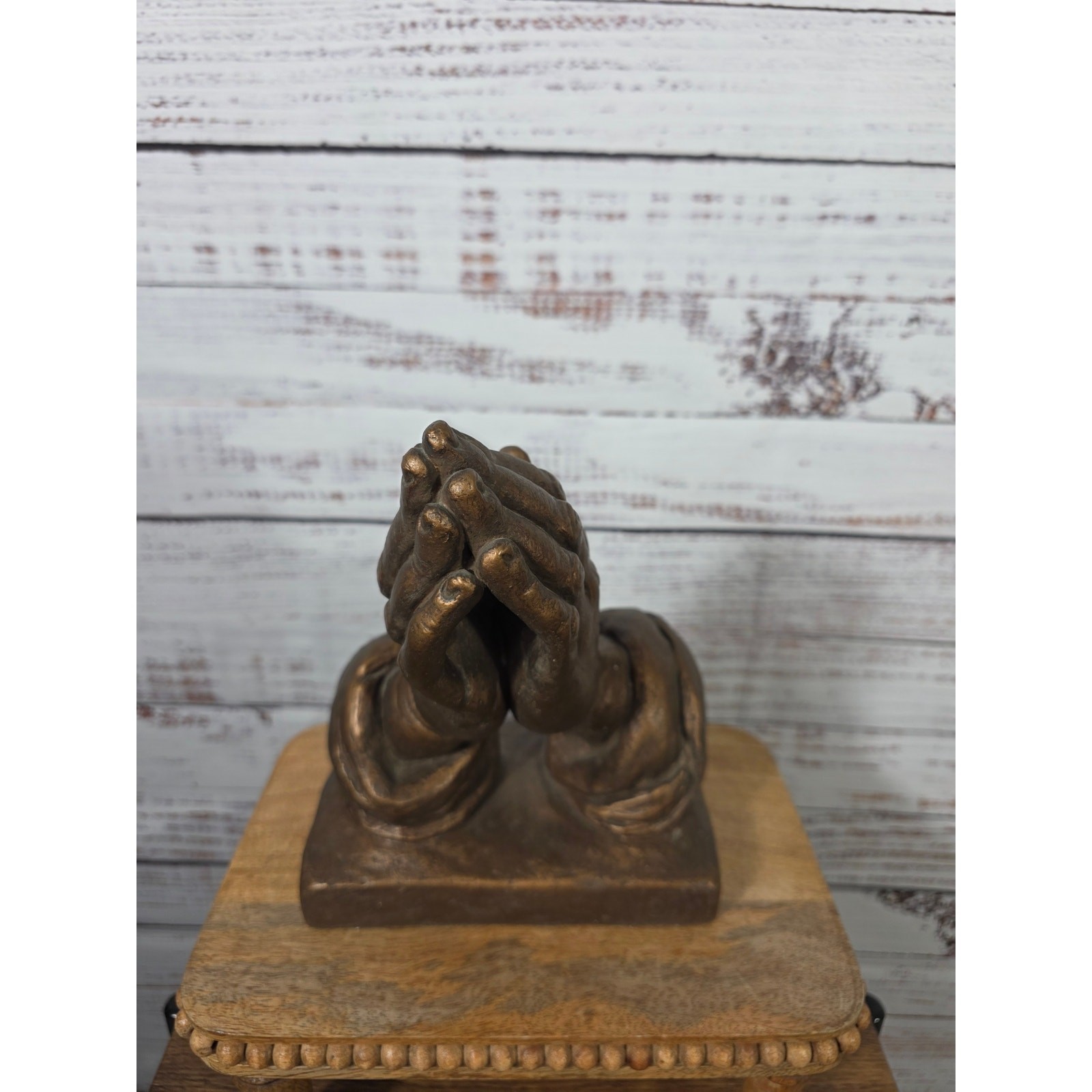 VTG Austin Productions 1962 Praying Hands Statue- Bronze Tone -Mid Century Art