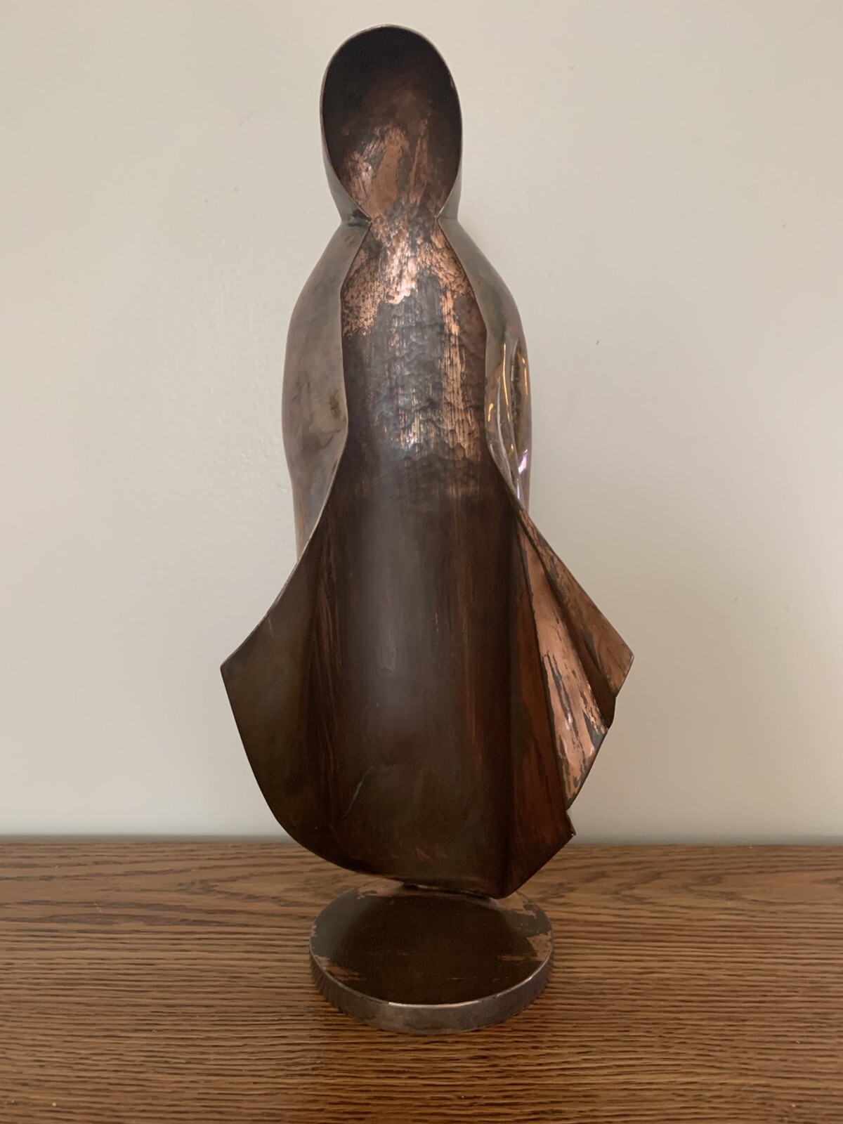 Los Costillo Copper / Silver 13 1/2 inch tall 5 1/2 Wide Hand Hammed Sculpture