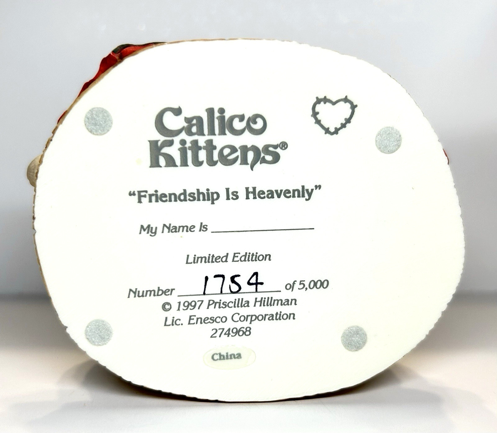 Calico Kittens “Friendship Is Heavenly” Angel Cat w/ Mouse & Cheese 274968