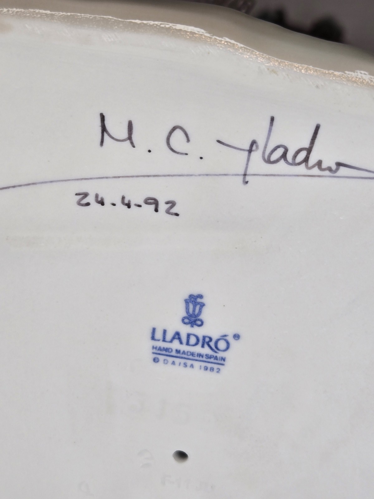 Lladró Signed/Dated by MC Lladró “Harmony” Black Legacy young lady on bench