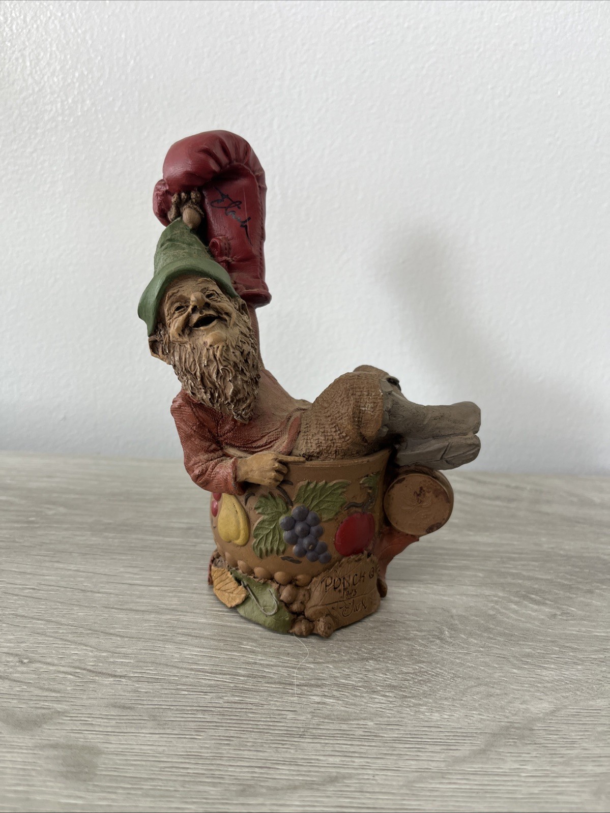 Tom Clark Gnome “PUNCH” Boxing Glove 1993 Carin Studio Wet Signed Figurine #42