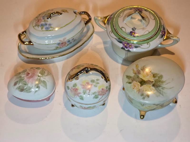 Vintage Hand Painted Porcelain Pieces Not Marked