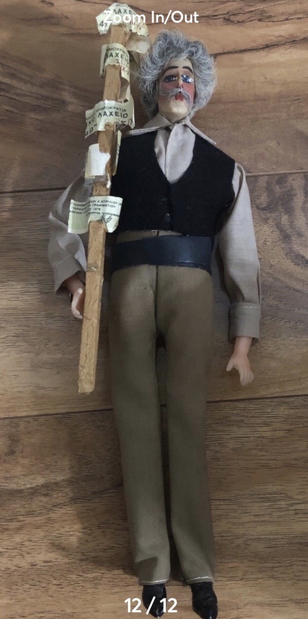 Antique Old Man Art Doll Protesting With Sign Very Rare One Of A Kind