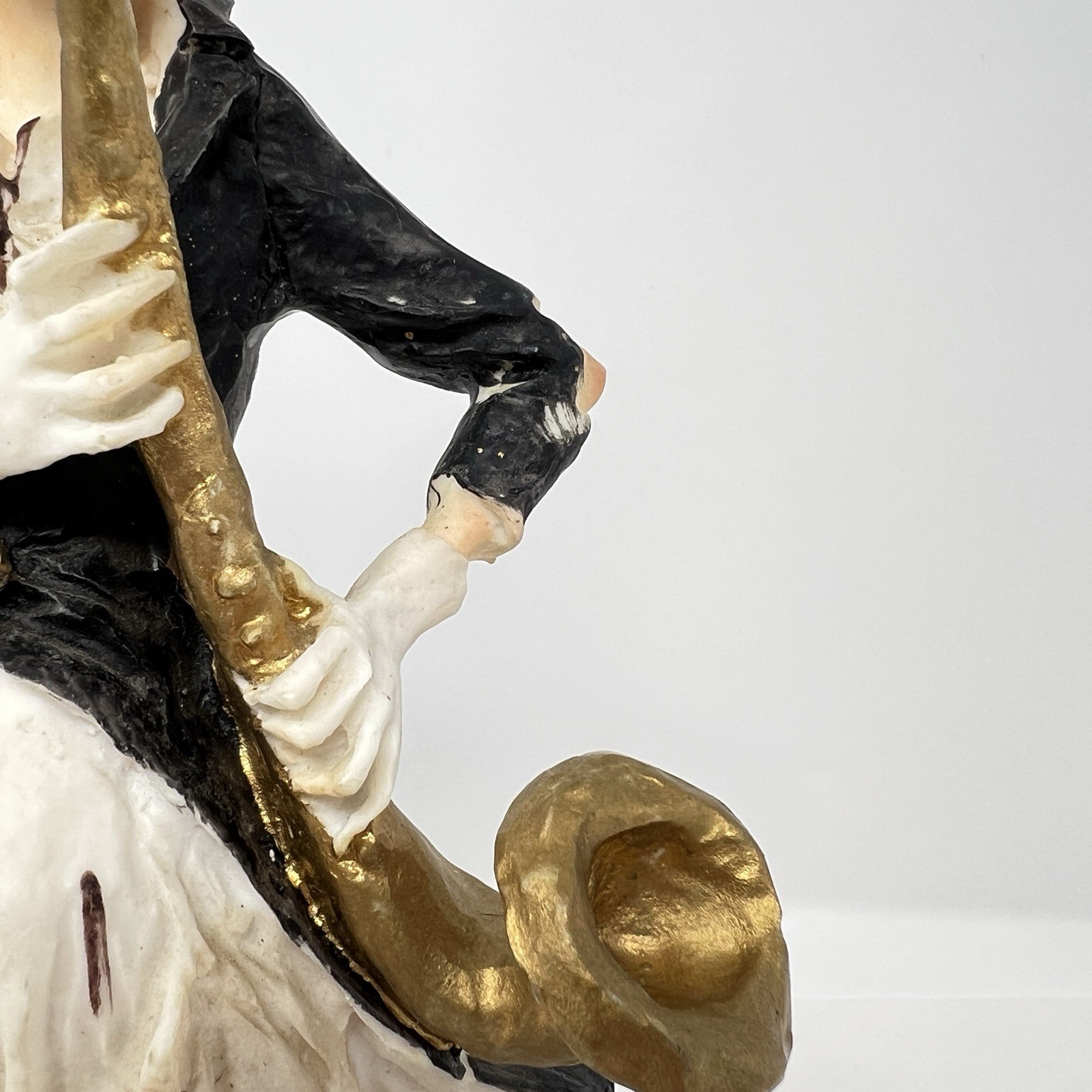Vintage Pucci Or R. Ferolanza Style Hobo Clown Figurine Playing Saxophone 11.5”