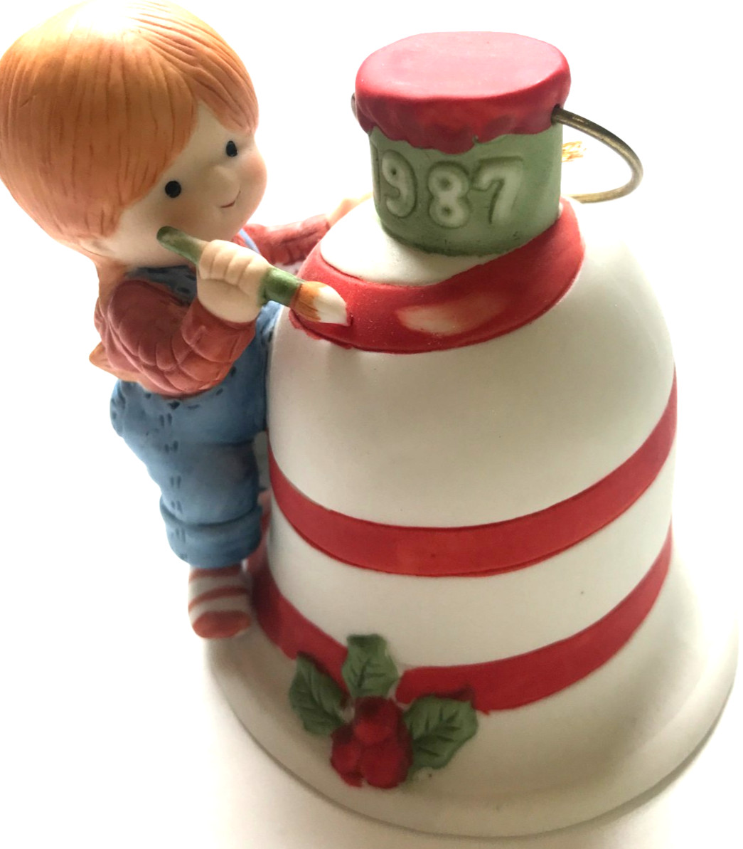 1987 ENESCO COUNTRY COUSINS LITTLE BOY with BELL