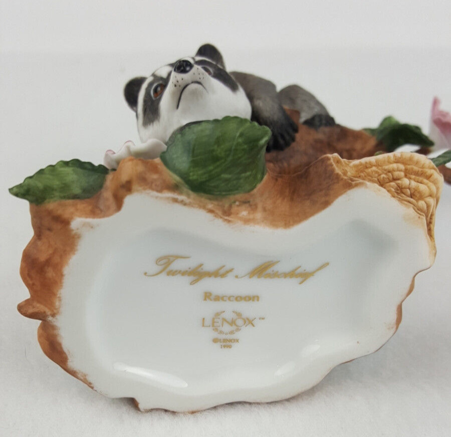 Lenox Raccoon Fine Porcelain Woodland Animals Collection Figurine Sculpture