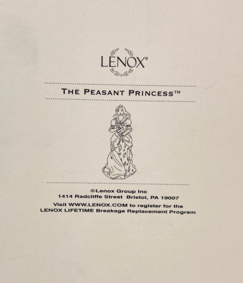 Lenox Legendary Peasant Princess Figurine Limited Edition Mint in Box