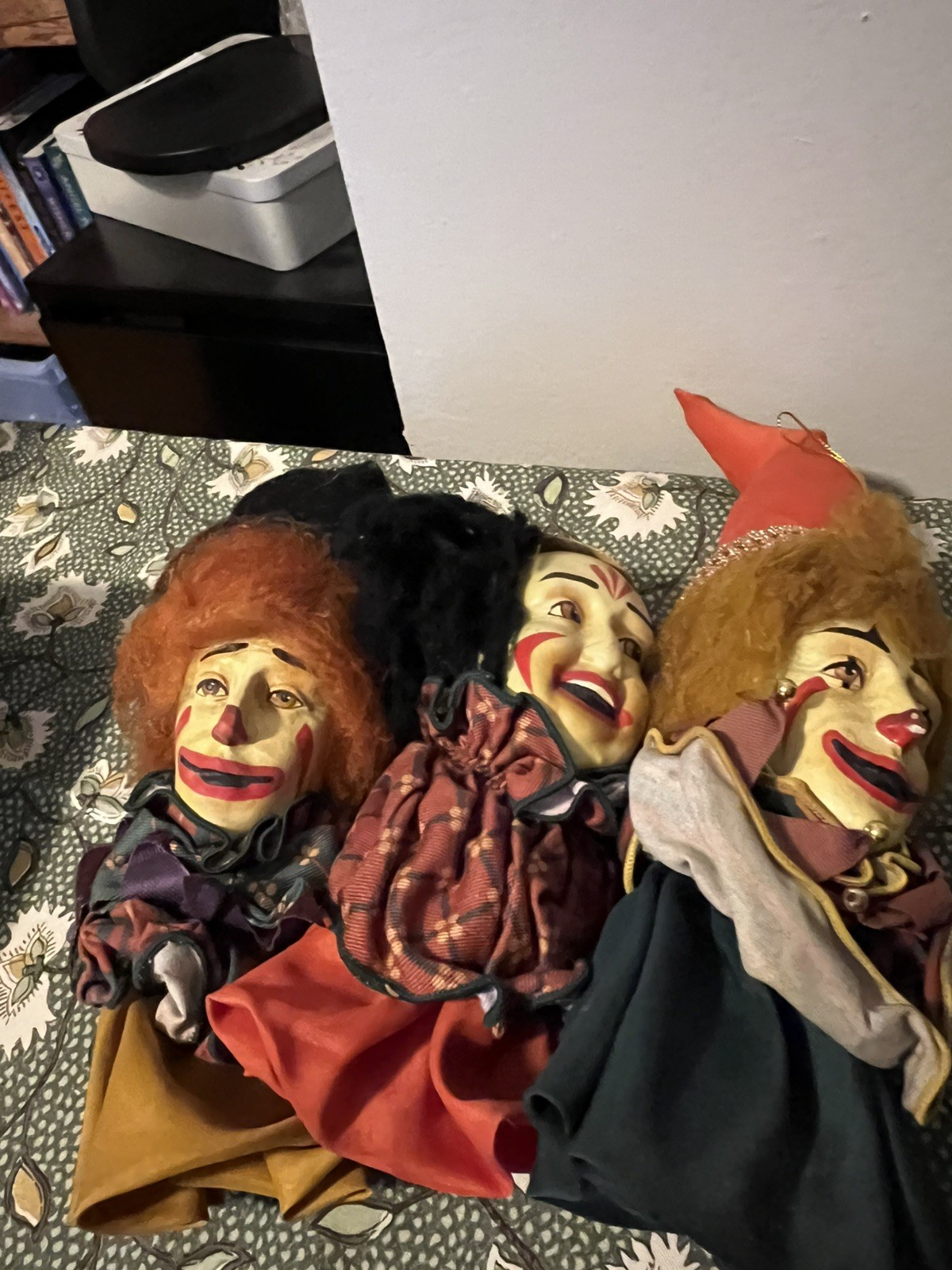 Antique Set of 3 Hand Painted Clowns