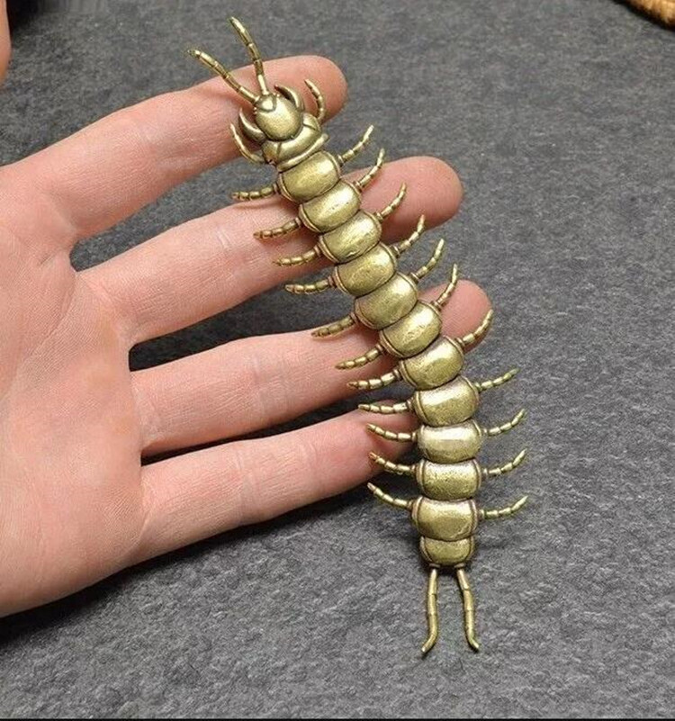 Brass Centipede Figurine Statue Animal Figurines House Desktop Decoration Gifts