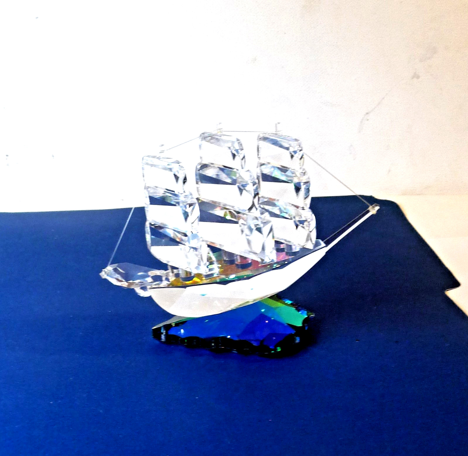 Rare Vintage 1990 The Crystal World #693 Square Rigger Ship ~ Signed