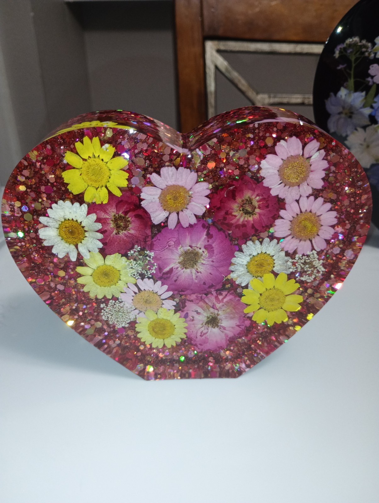 Floral Heart Resin Collectible
