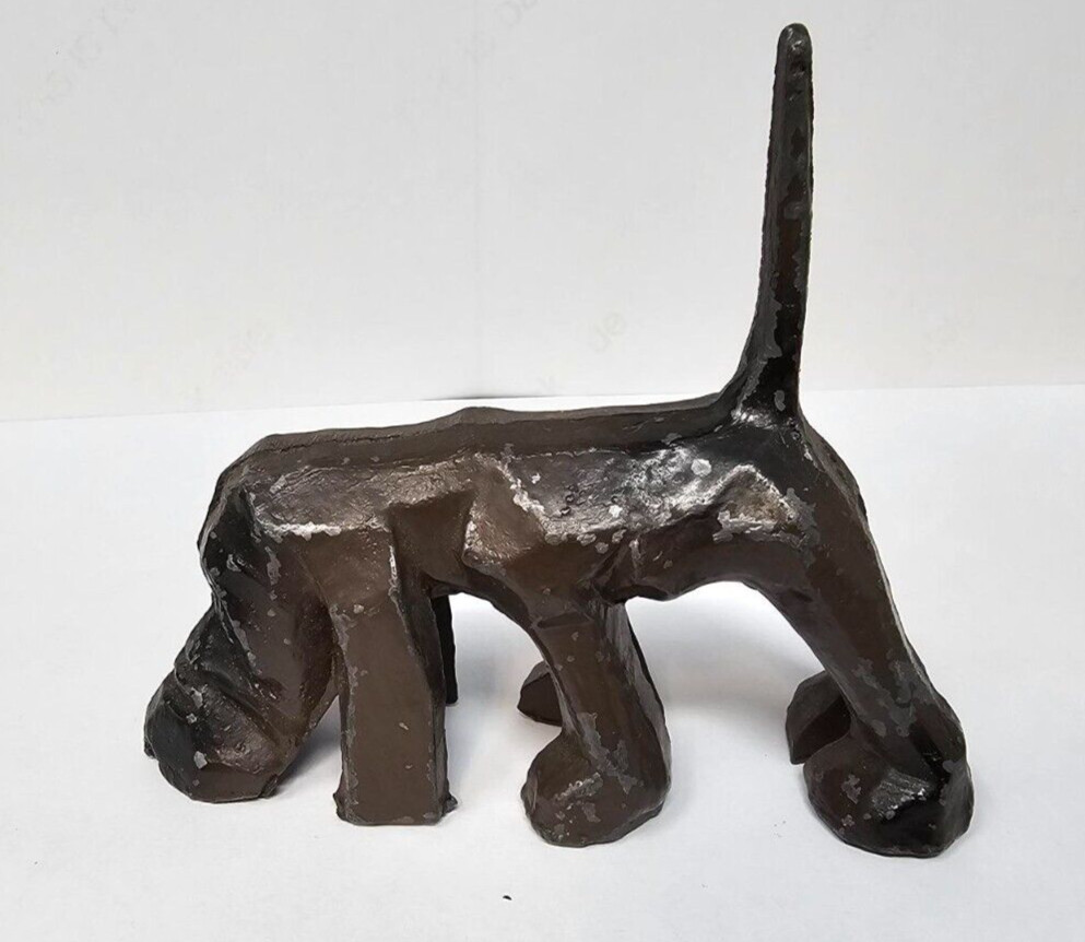 Vintage Metal Blood Hound Dog Figurine 3.5″
