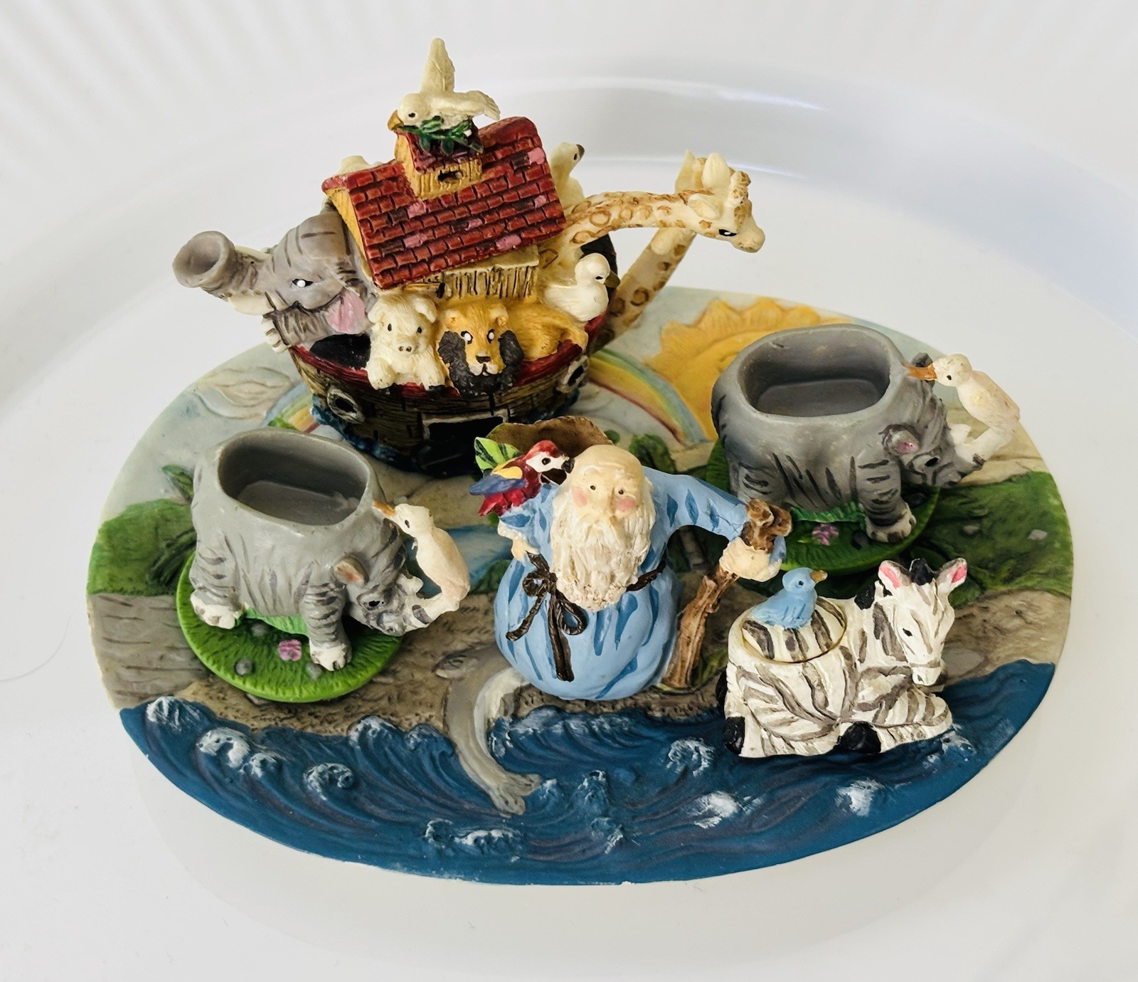 Noah’s Ark Mini Tea Set Decorative Figurines Baby Room, Kids, Collect, Cute