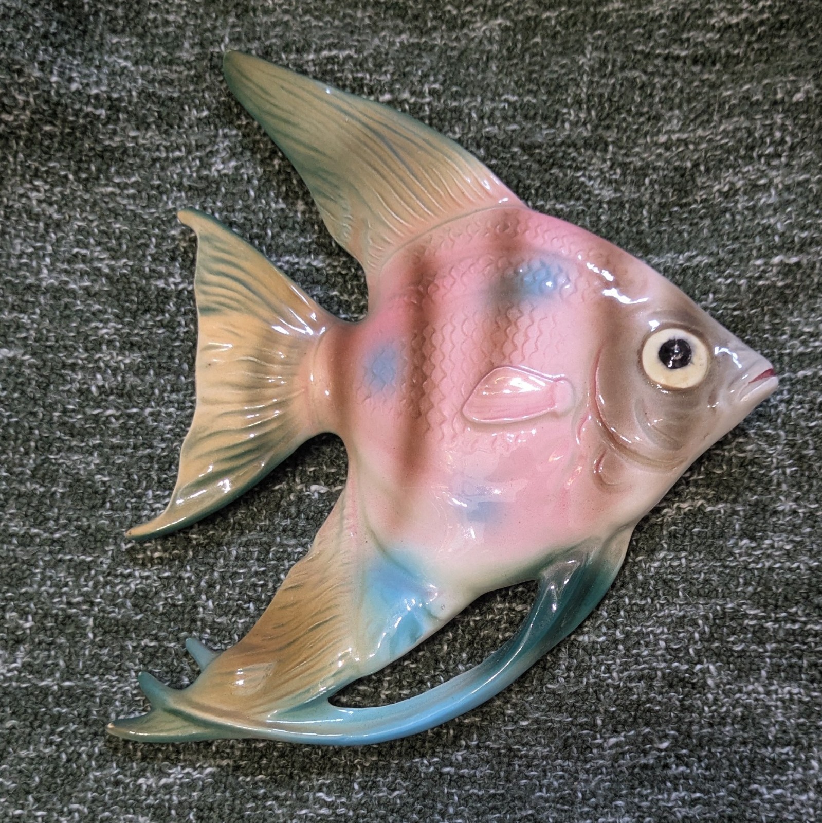 Vintage Porcelain Angel Fish Wall hanging Tropical Decor Napco Japan Ceramic