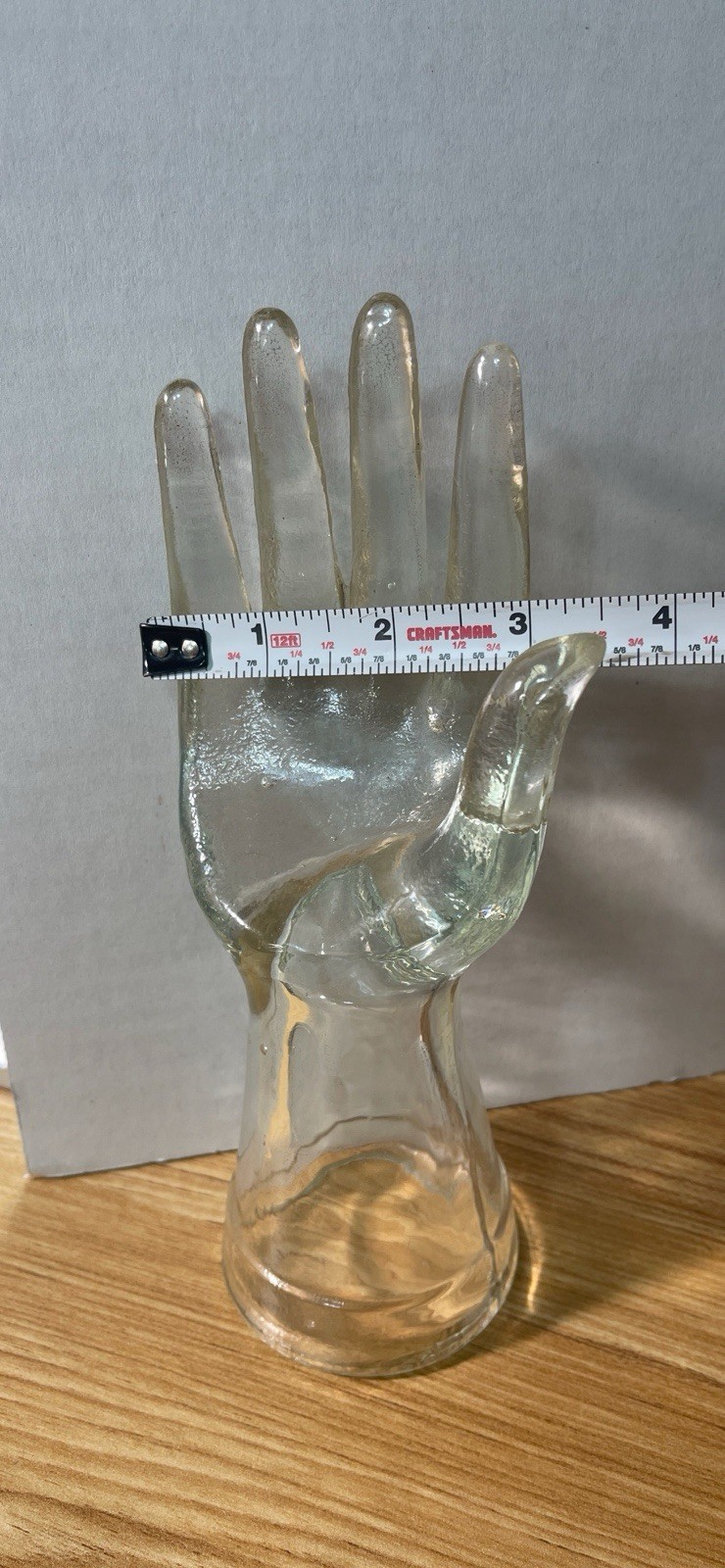 Vintage MCM Art Glass Hand Ring Holder Jewelry Display Sculptural Decor
